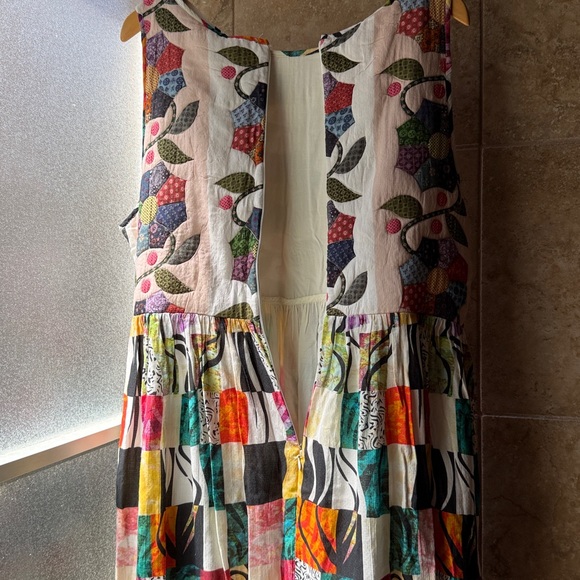 Let Me Be Quilted Patchwork Maxi Dress Anthropologie Sz L New With Tags Pockets! - Picture 15 of 16